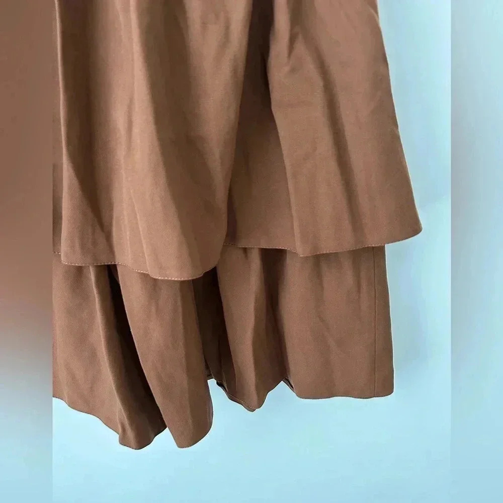 Paco Rabanne high  waisted wool brown skort - Picture 10 of 11